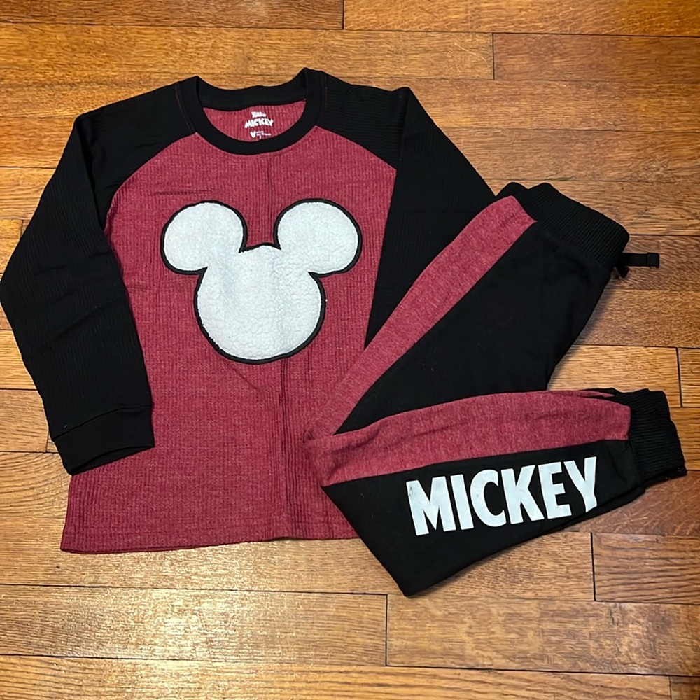 Disney Junior Boys Mickey Mouse Thermal Pajama Set Sz 7